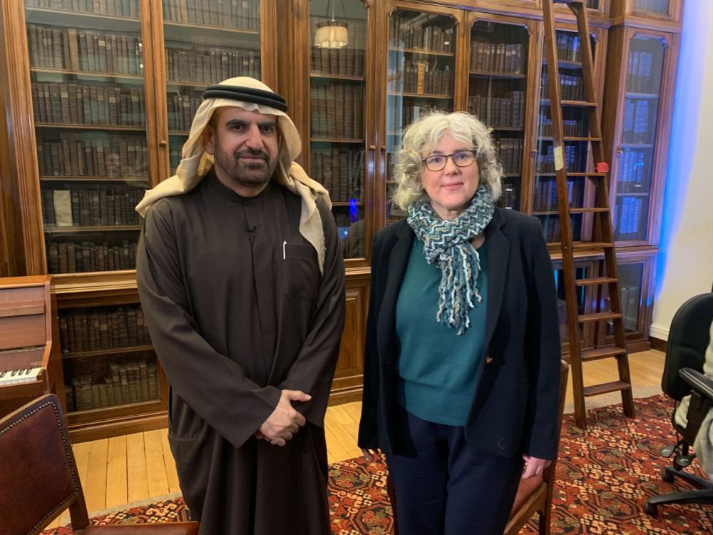 Lights, cameras, action! His Excellency Jamal bin Huwaireb interviews Senate House Library staff